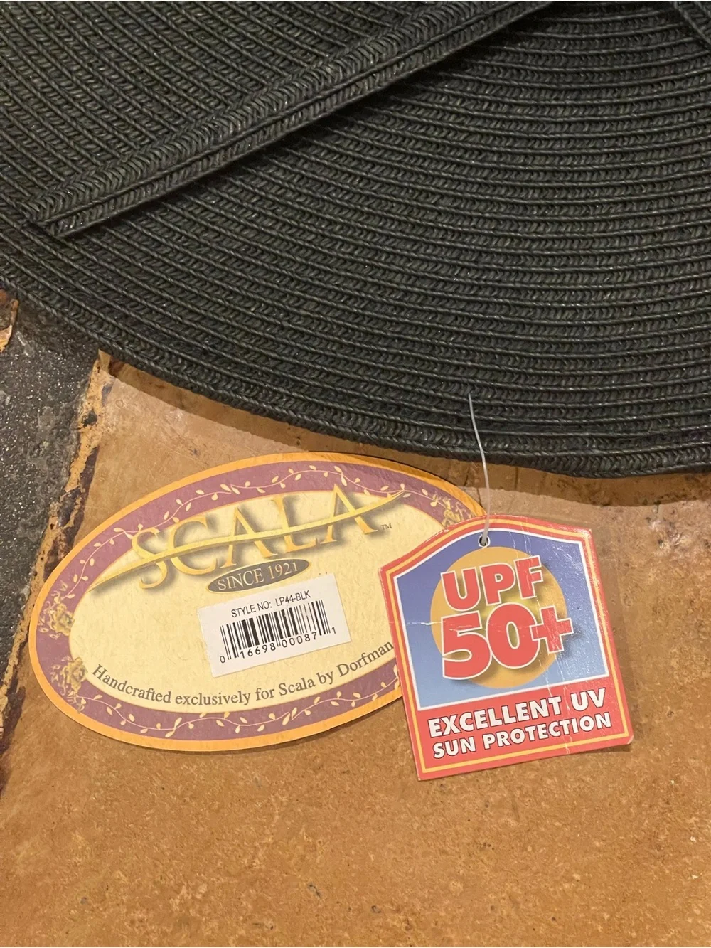 Scala Collezione Black Wide Brim Sun Hat LP44-BLK NWT UPF 50+ OS